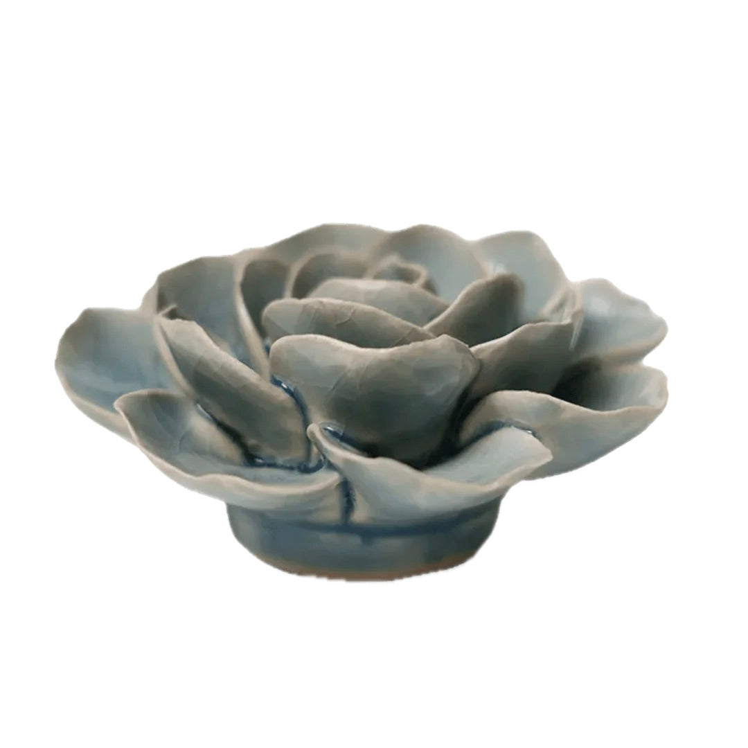 Wandbloem keramiek - Powder Blue Amandine Ranunculus