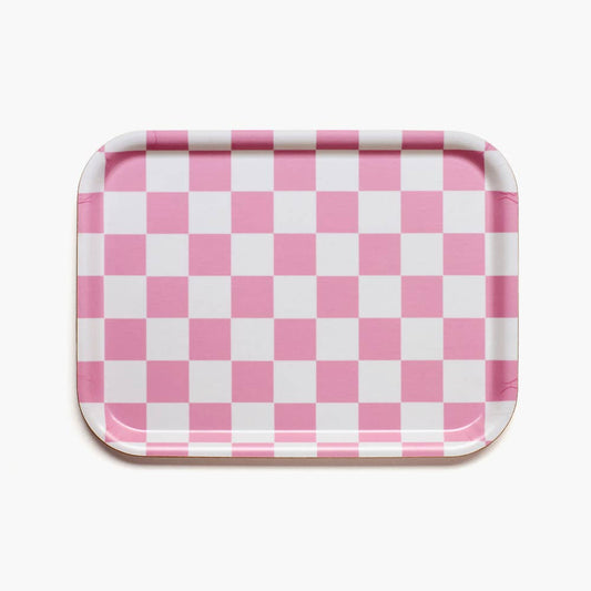 Dienblad Checket Rasberry-Cream