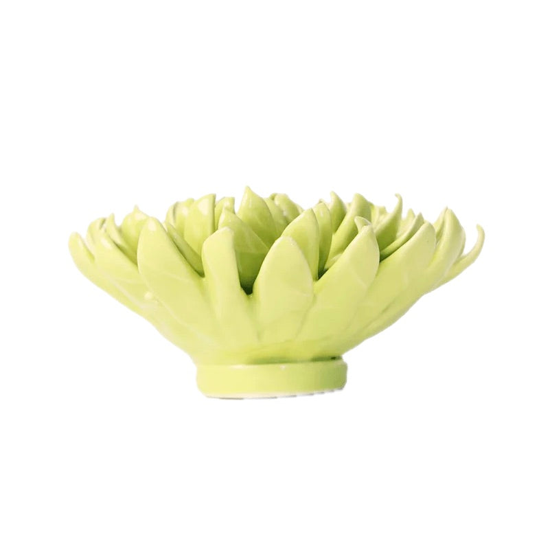 Wandbloem keramiek - Yellow Green Pompom Mum