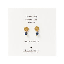 Afbeelding in Gallery-weergave laden, Oorbellen mini coin lapis lazuli goud A Beautiful Story
