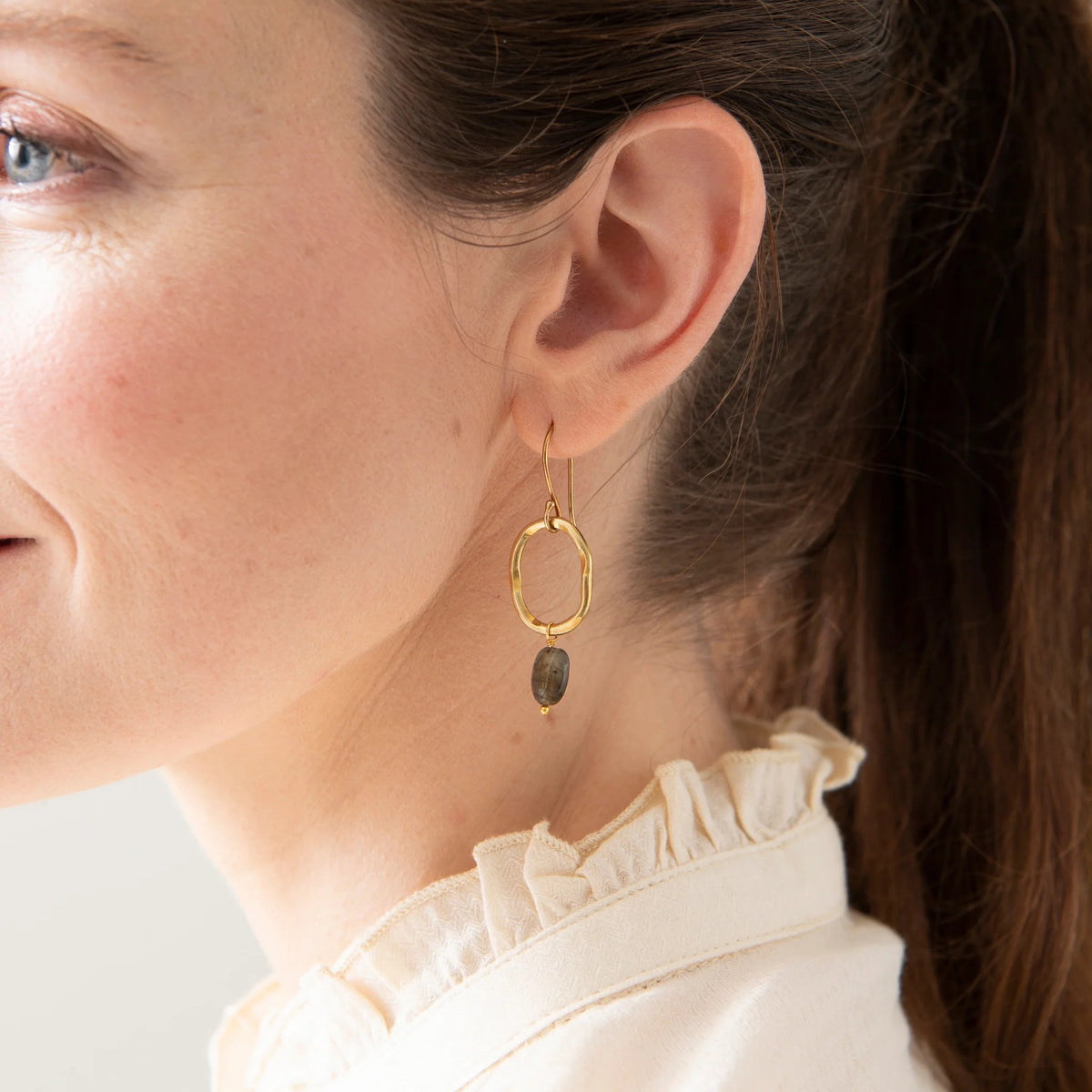 Oorbellen Graceful Labradoriet Goud