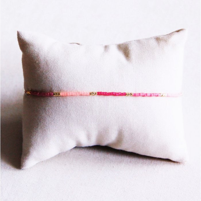 Miyuki armband enkel roze mix