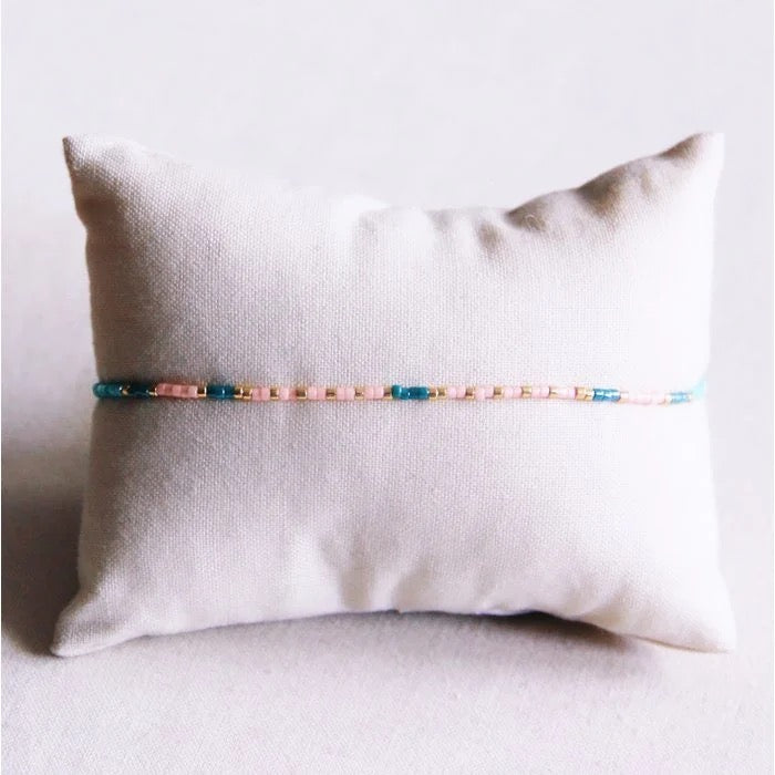 Miyuki armband enkel mint-smaragd-nude