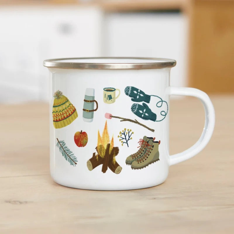 Mug enamel illustrated
