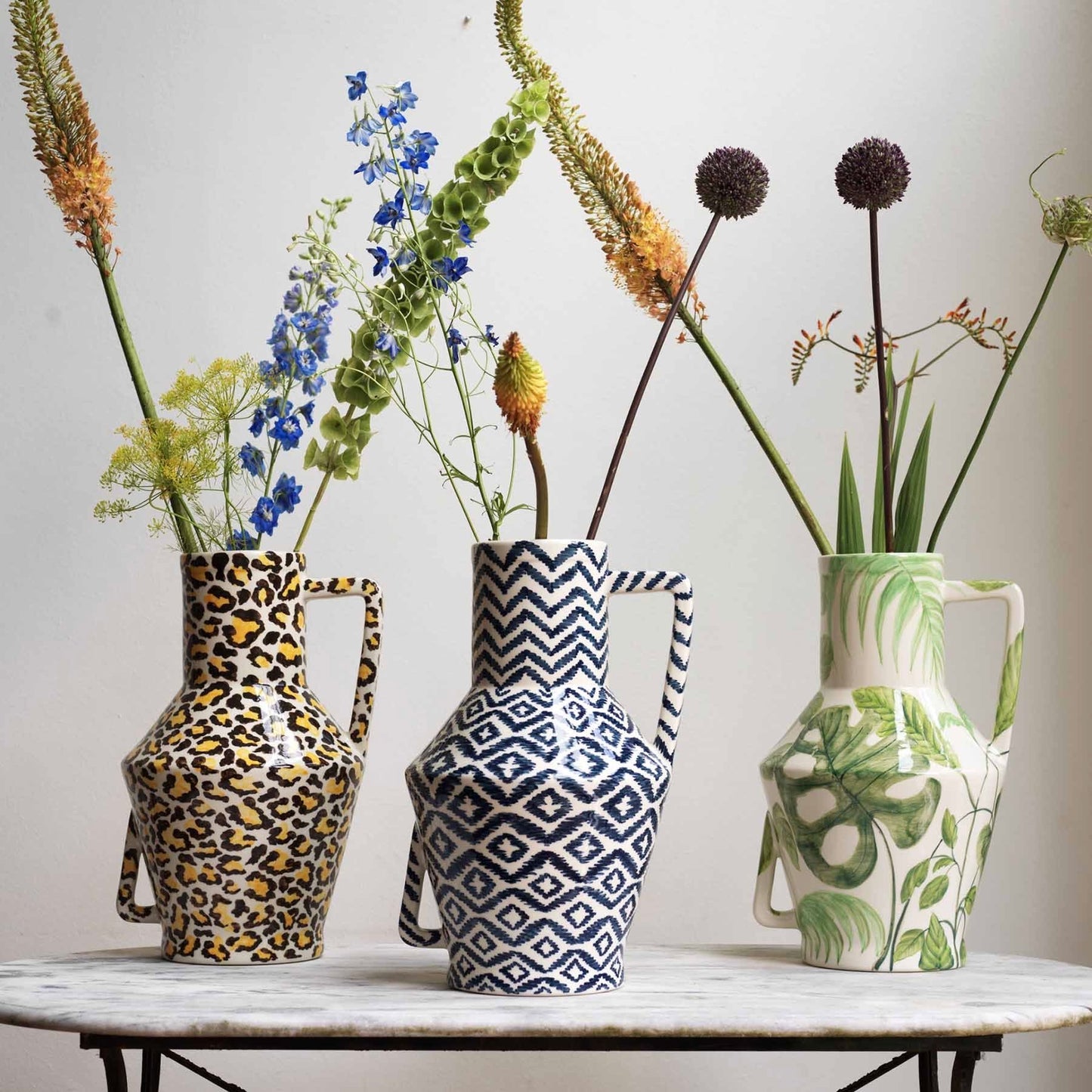 Hand-painted vase Bed of flowers - small