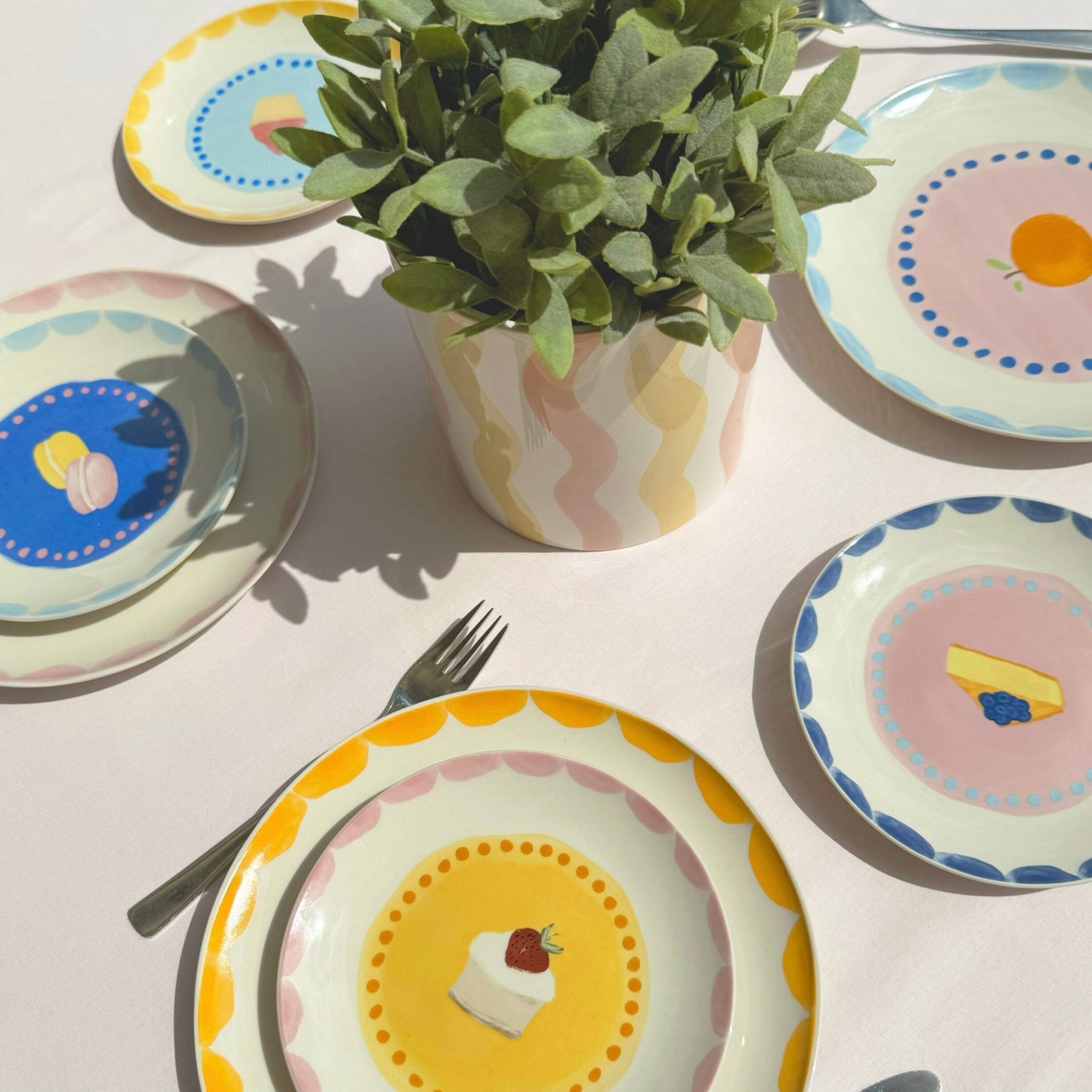 Plate Sweet Pastry - set of 4