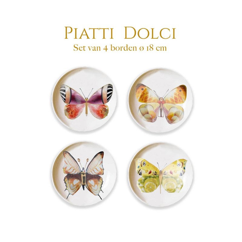 Botanical Wonders - Set van 4 dessertbordjes