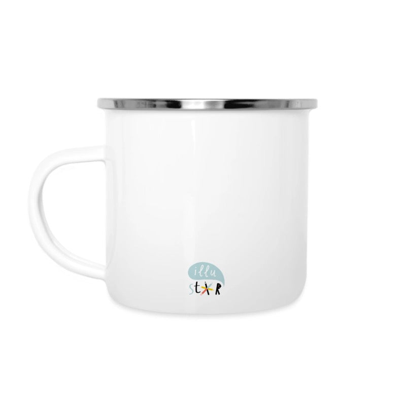Mug enamel illustrated