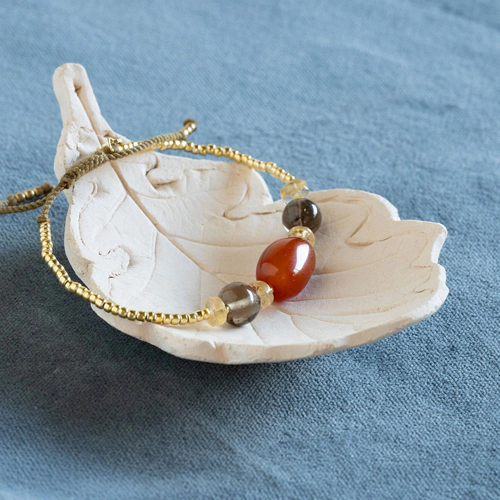 Armband Excited Carnelian Smokey Quartz Citrine