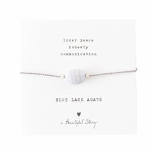 Afbeelding in Gallery-weergave laden, A Beautiful Story armband op kaartje gemstone card Blue Lace Agate

