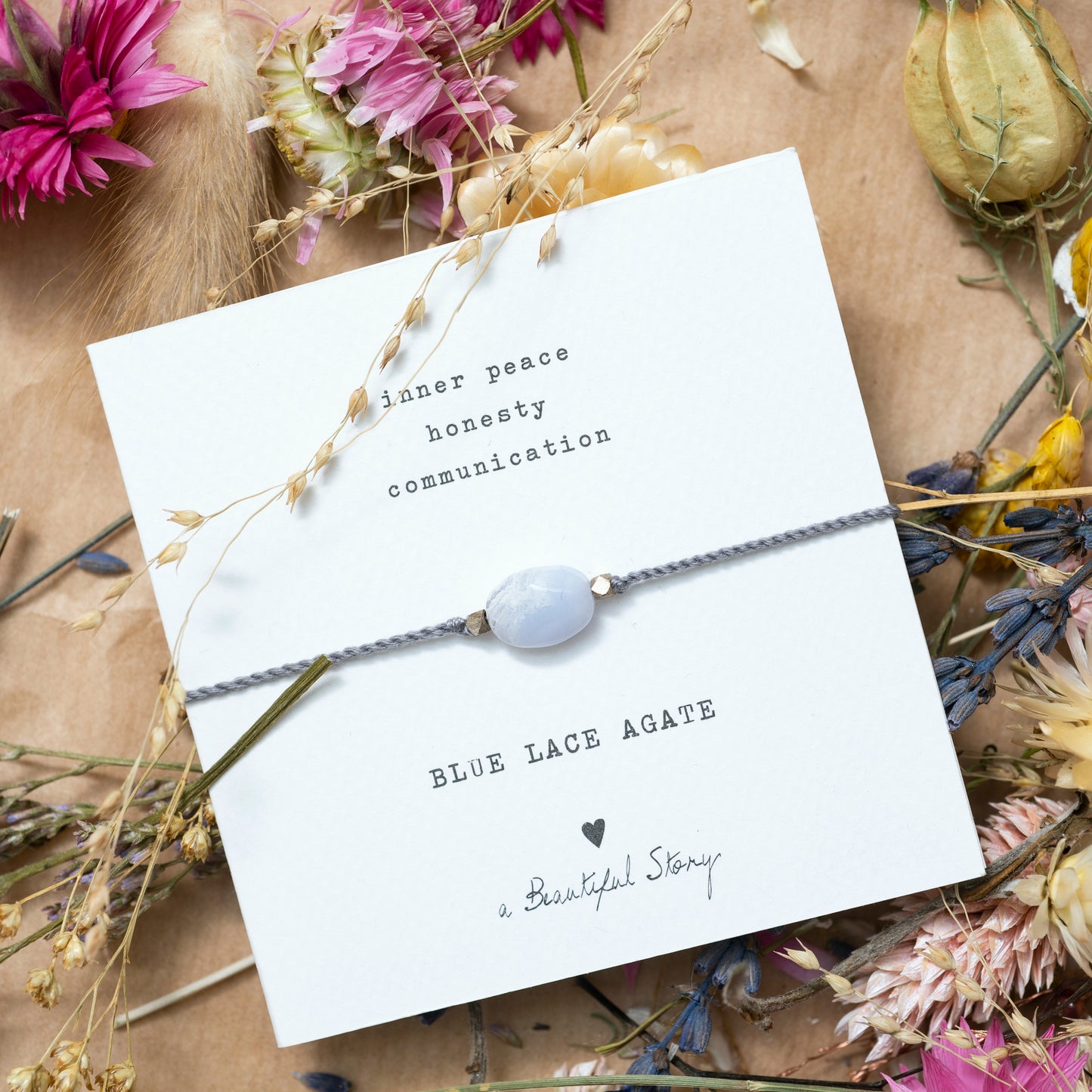 Gemstone card Blue Lace Agate