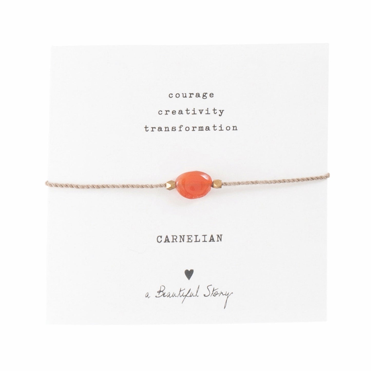 A Beautiful Story armband op kaartje gemstone card Carnelian
