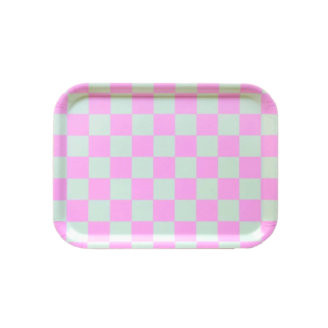 Dienblad Checker Mint-Peony