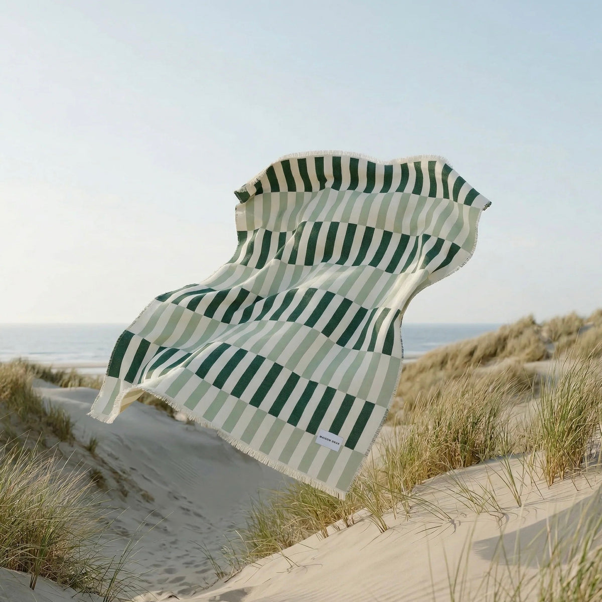 Katoenen plaid Tiles Salie Bosgroen