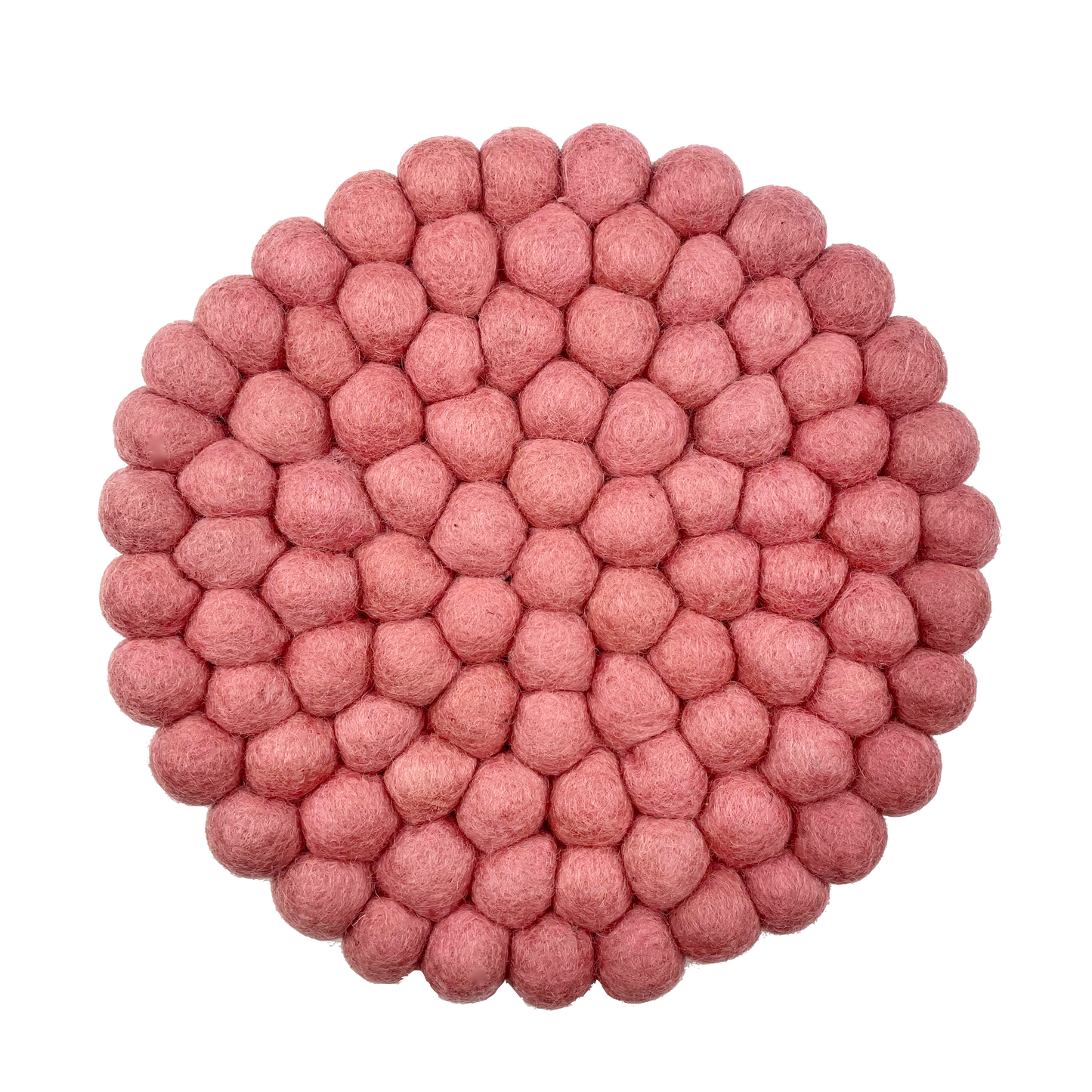 Felt coaster coral red rose wool Nepal