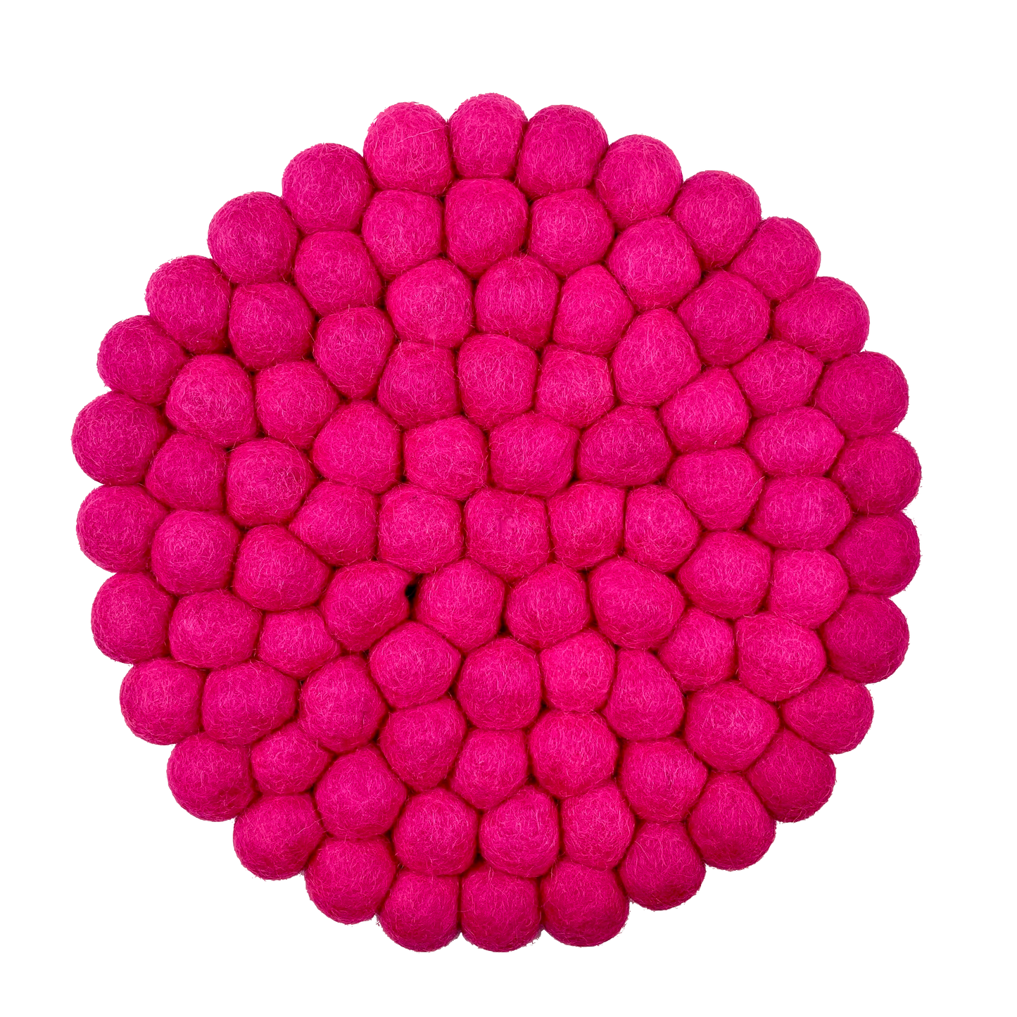 neon roze bolletjes onderzetter van vilt