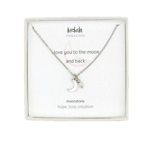 Ketting maan - zilver