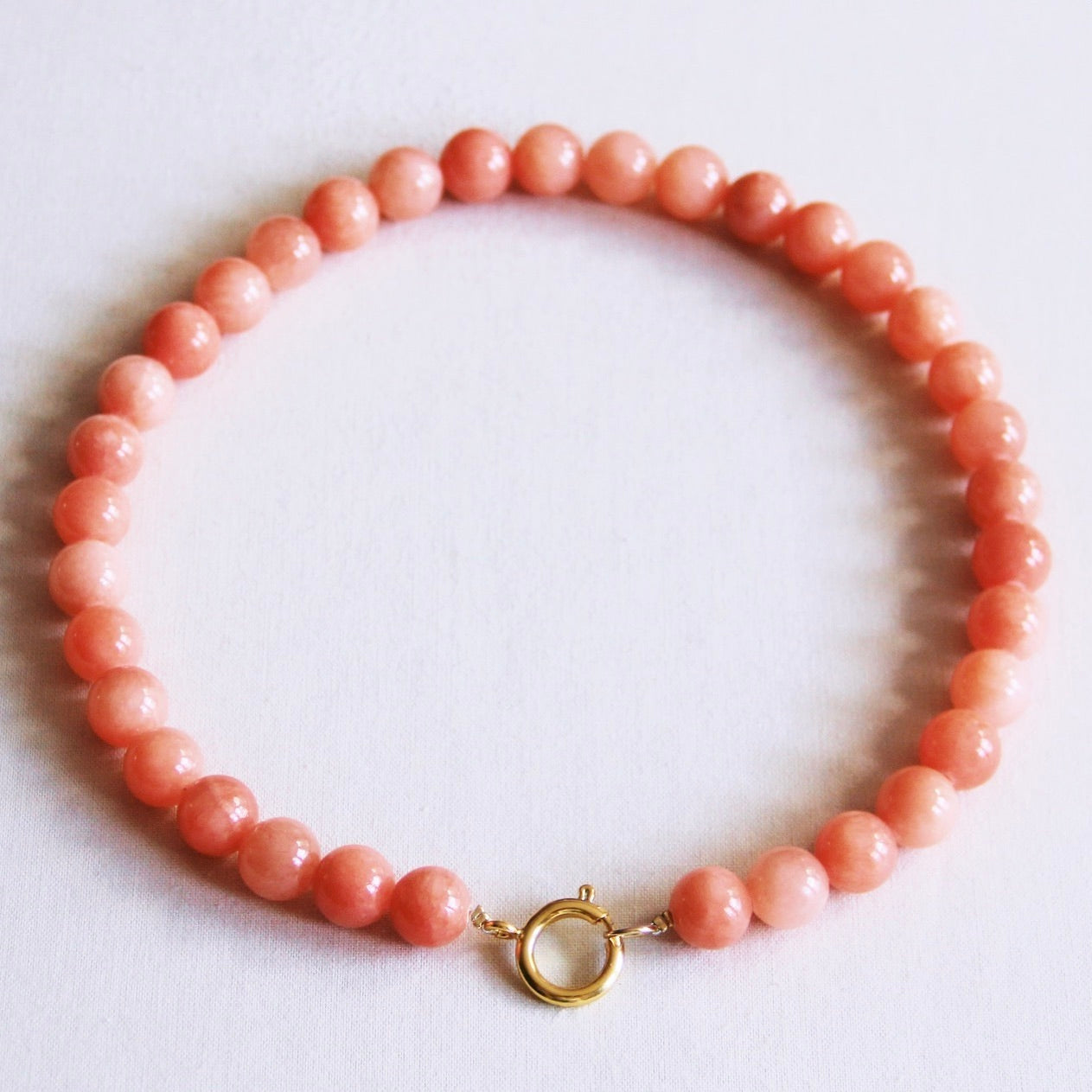 Kralenketting XL natuursteen - oranje