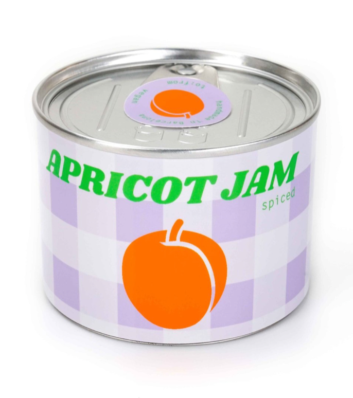 Mercado candle van het merk to:from, geurkaars in blik Apricot Jam Spiced lila
