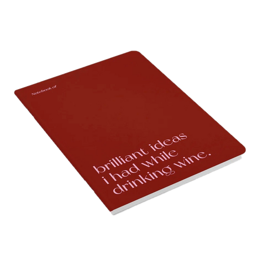 Schrift 'brilliant ideas I had while drinking wine.'