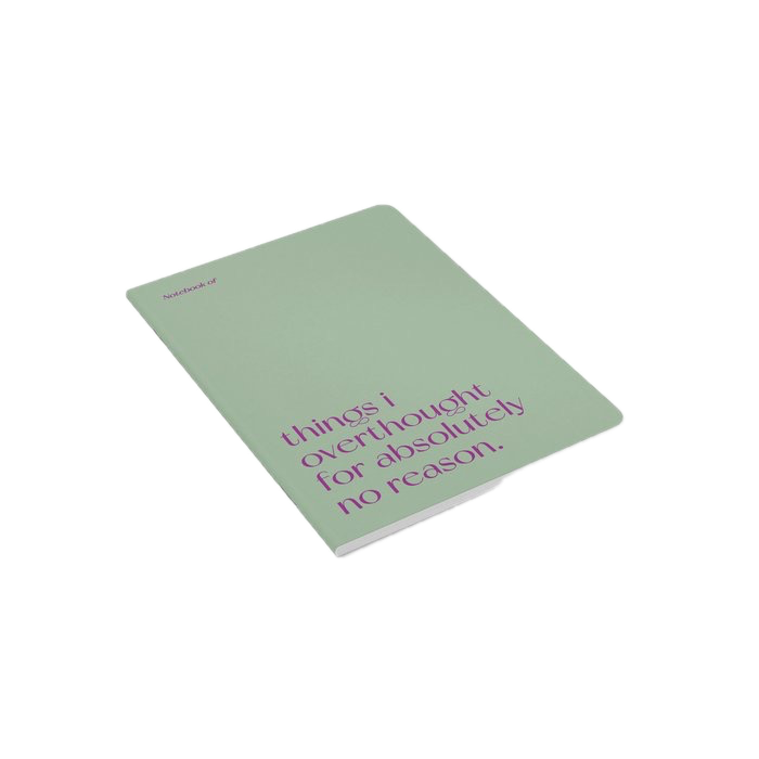 Schrift 'things I overthought for absolutely no reason.'