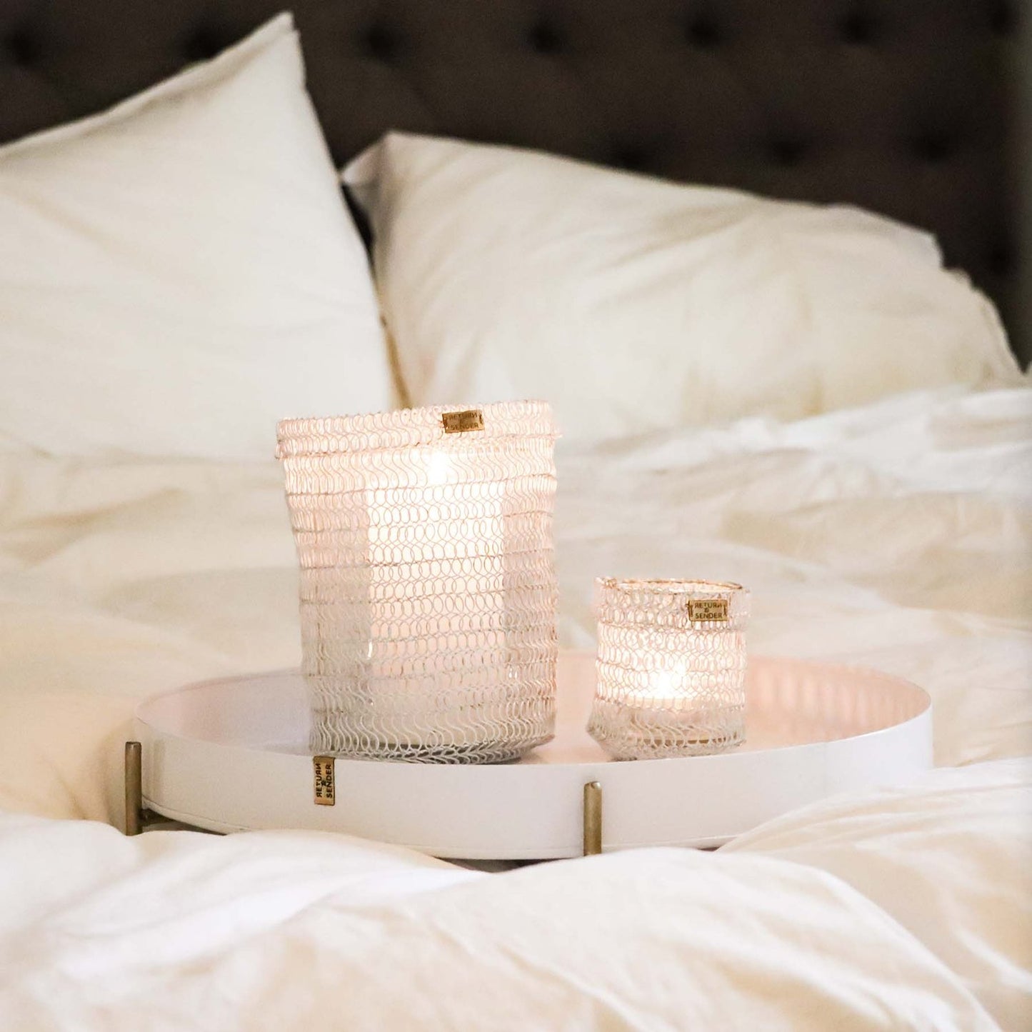 White metal top with stand