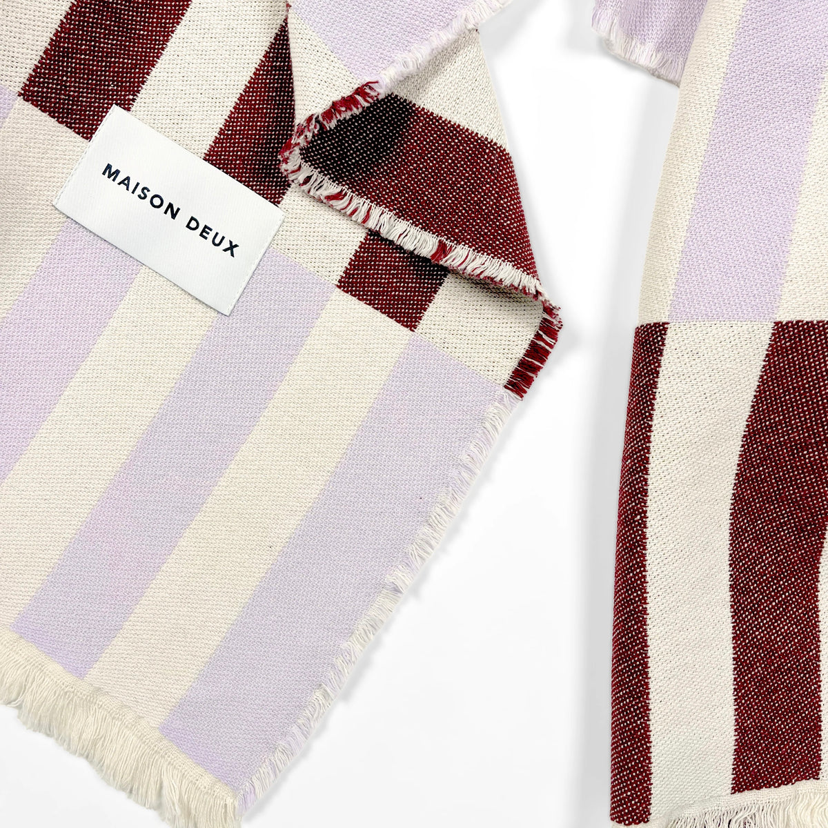 Katoenen plaid Tiles Lila Bordeaux