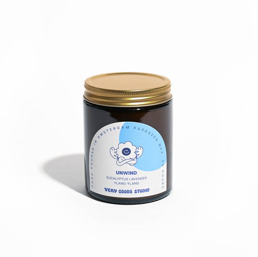 UNWIND/amberkleurige glazen potten van 170 ml/45-50 uur