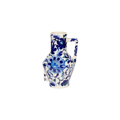Vase peint à la main Parterre de fleurs bleu - petit