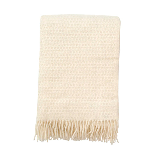Wool plaid Knut Natural White