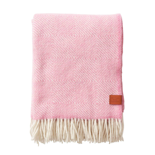 Wollen plaid Gooseye roze