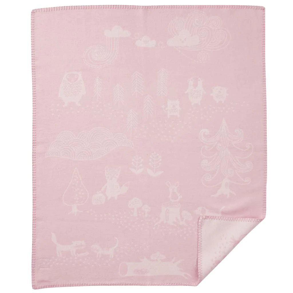 Katoenen wiegdeken Little Bear Pink