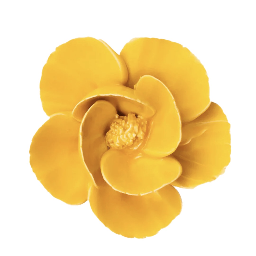 Wandbloem keramiek - Burnt Yellow Poppy