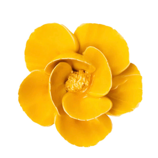 Wandbloem keramiek - Burnt Yellow Poppy