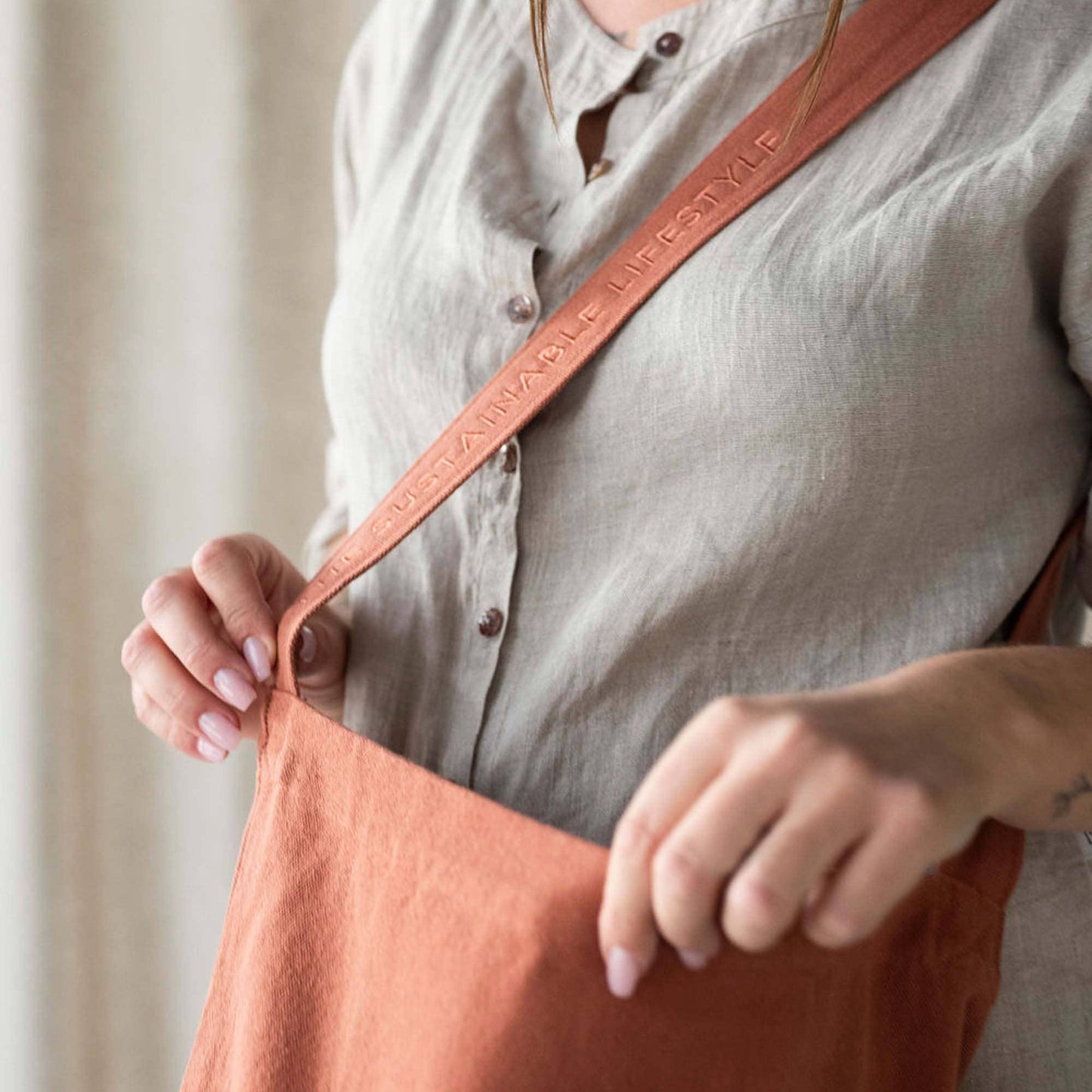 Mira Canvas Tas - Koperbruin