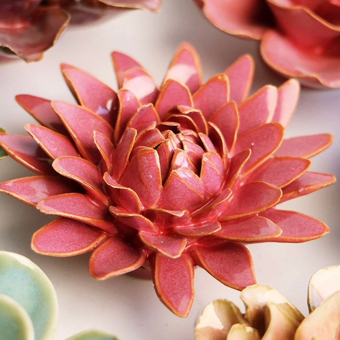 Wandbloem keramiek - Blush Pink Strawflower