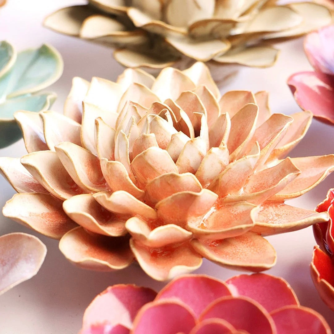 Wandbloem keramiek - Peach Pink Madonna Azalea