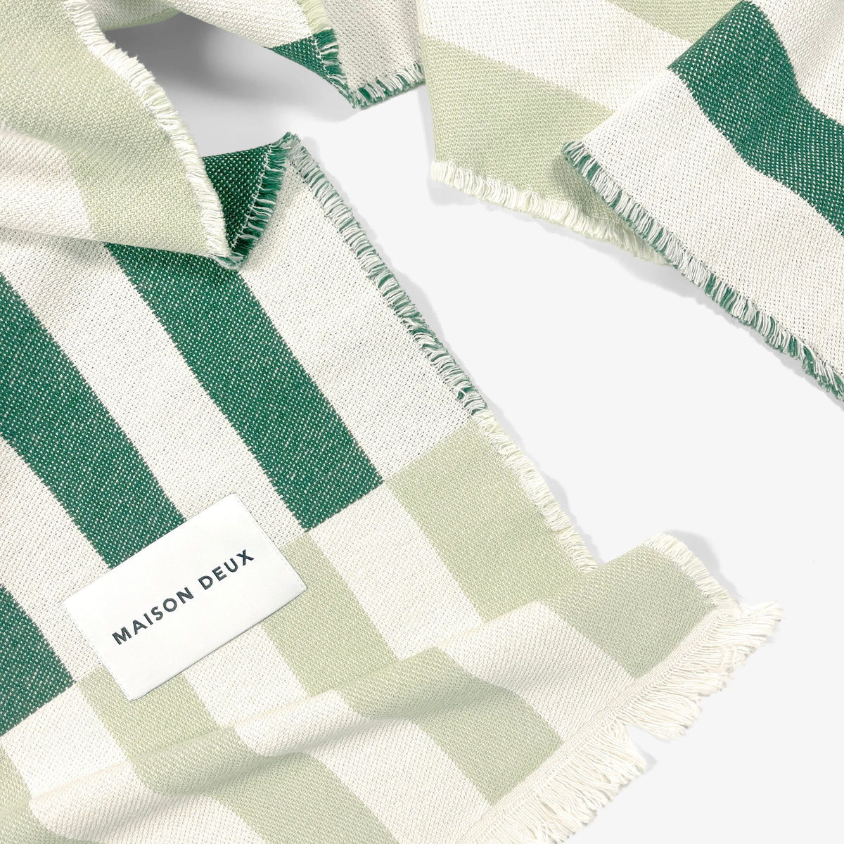 Katoenen plaid Tiles Salie Bosgroen