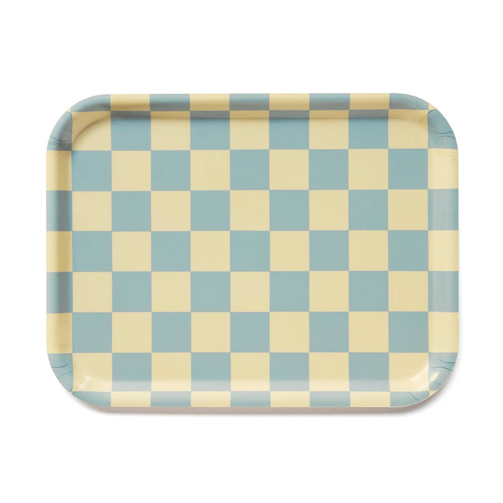 Dienblad Checker Citroengeel-Zeeschuim