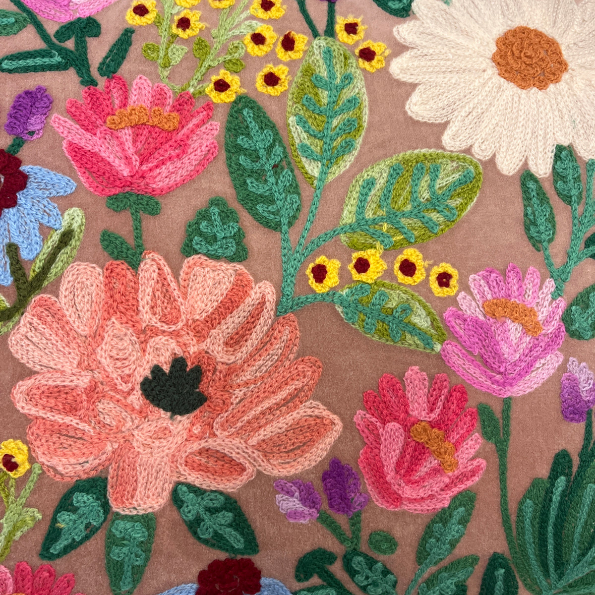 Kussen Flower Brown