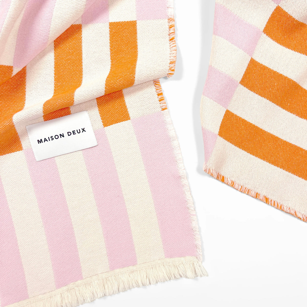 Katoenen plaid Tiles Roze Wortel