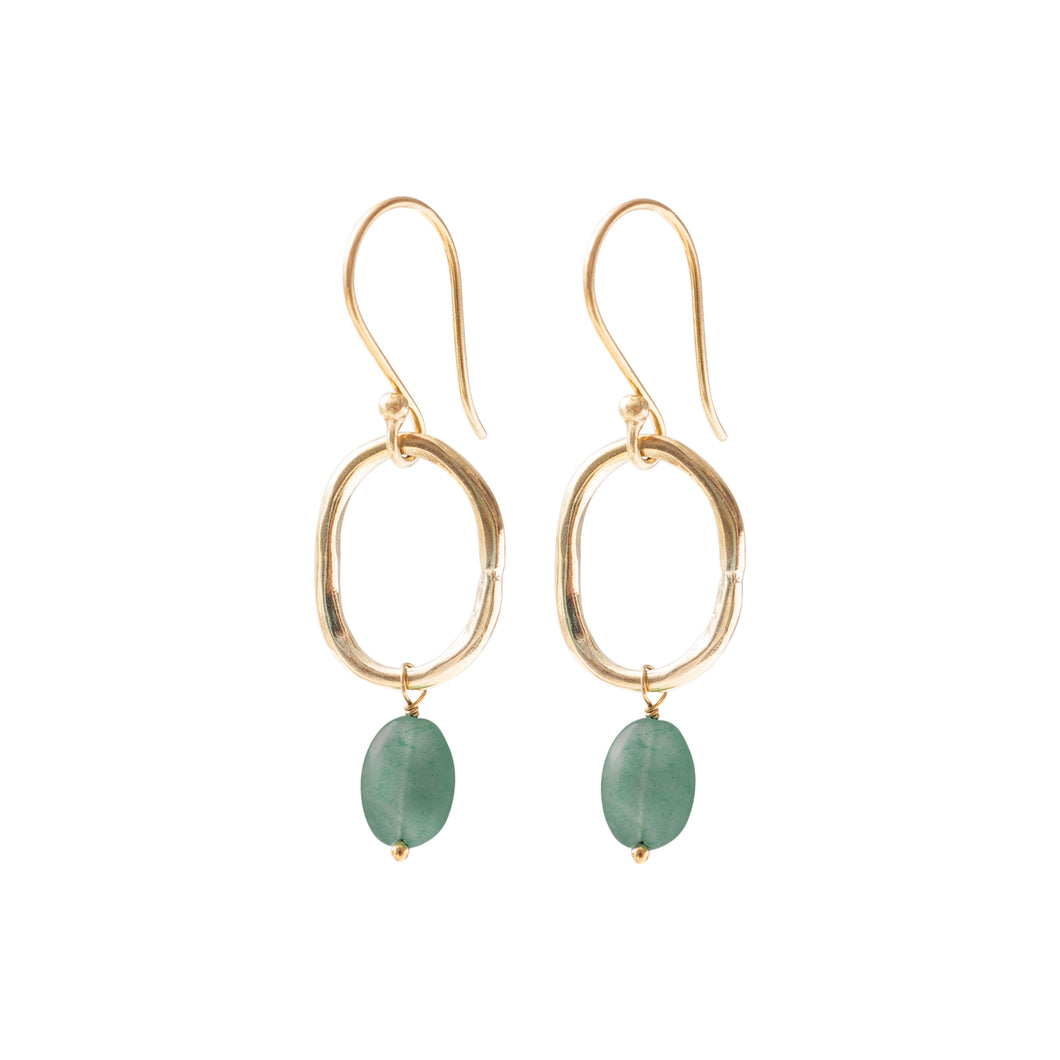 Boucles d'oreilles Gracieuses Aventurine Or