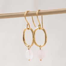 Load image into Gallery viewer, Earrings Graceful Rose Quartz Gold
