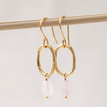 Charger l&#39;image dans la galerie, Boucles d&#39;Oreilles Gracieuses Quartz Rose Or
