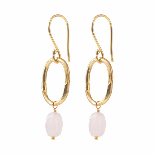 Graceful rozenkwarts goud oorbellen A Beautiful Story