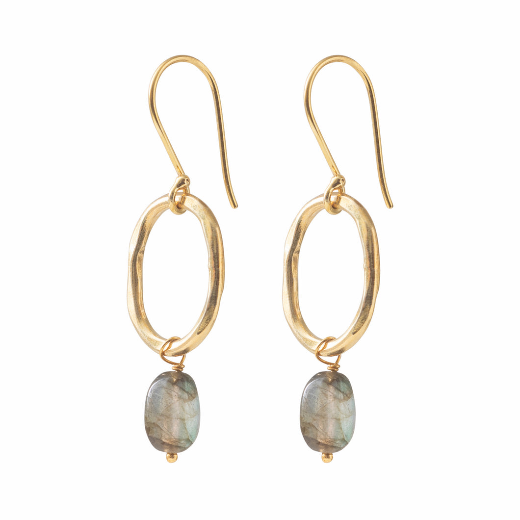 Boucles d'oreilles Gracieuses Labradorite Or