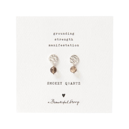 Oorbellen Mini Coin Rookkwarts Silver