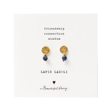 Afbeelding in Gallery-weergave laden, Oorbellen mini coin lapis lazuli goud A Beautiful Story
