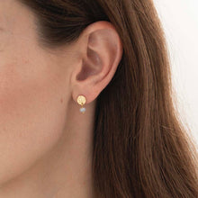 Load image into Gallery viewer, Earrings Mini Coin Moonstone Gold
