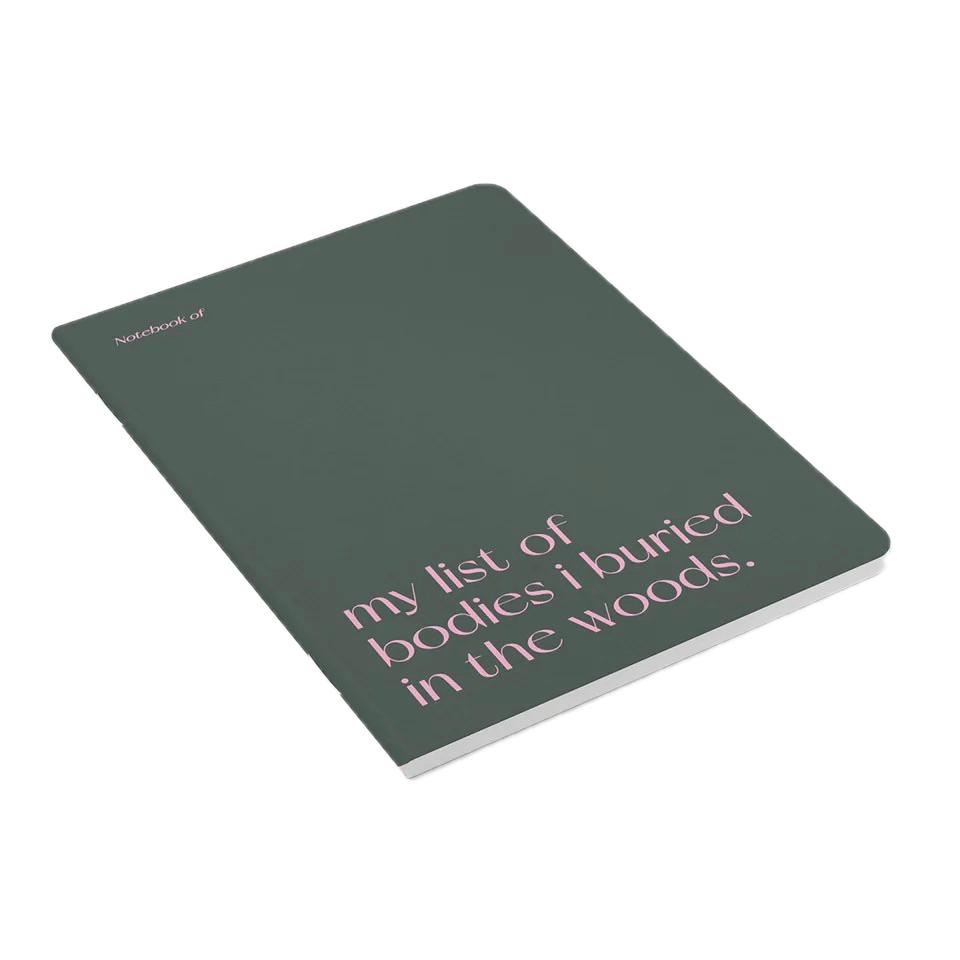 Schrift 'my list of bodies I buried in the woods.'
